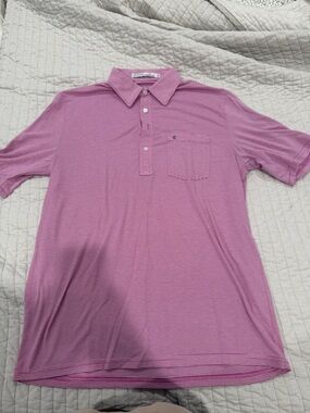 Criquet Men's Pink Micro-Striped Polo